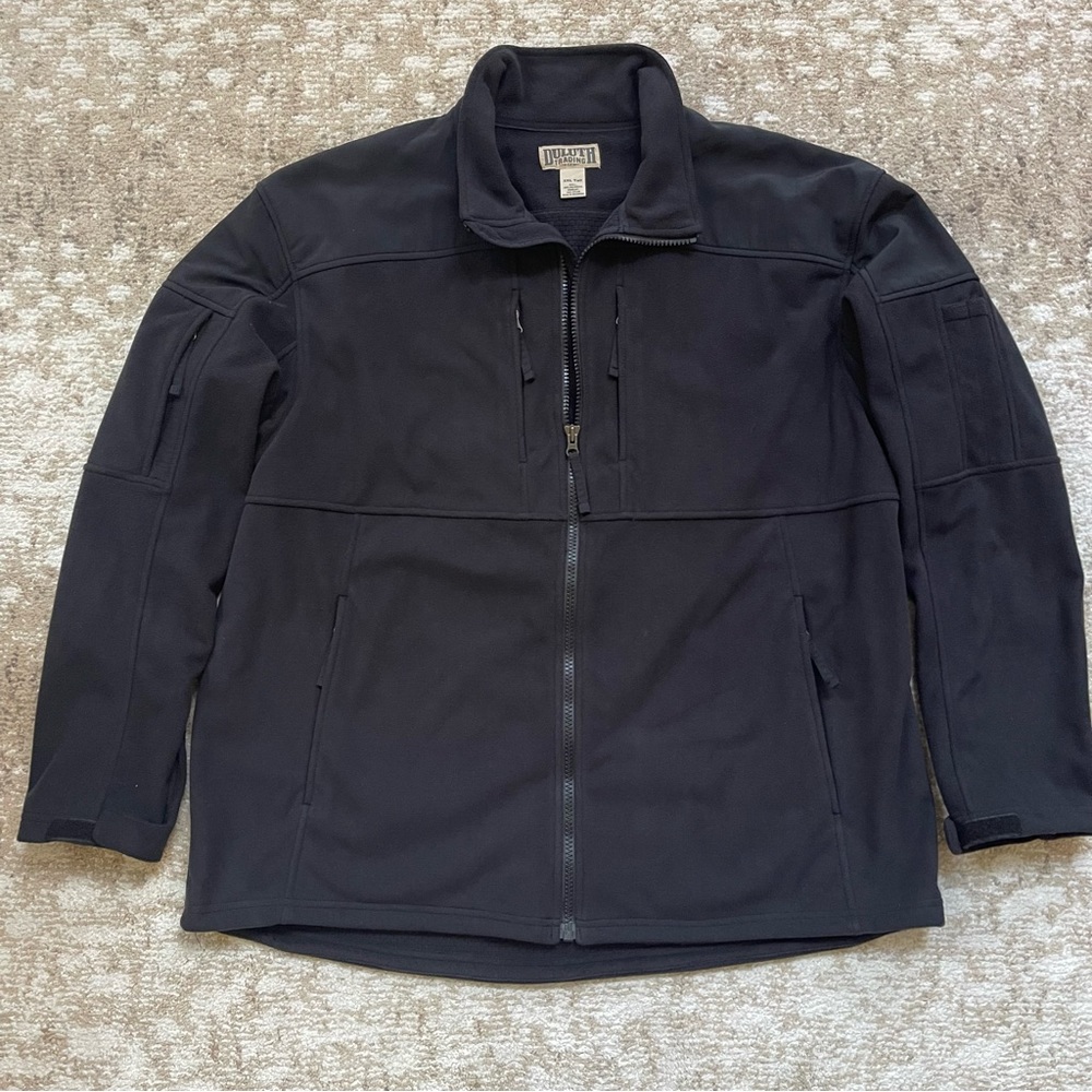Duluth Trading Co- Size 2XLT Black Shoreman Fleece Windproof Jacket Winter Coat